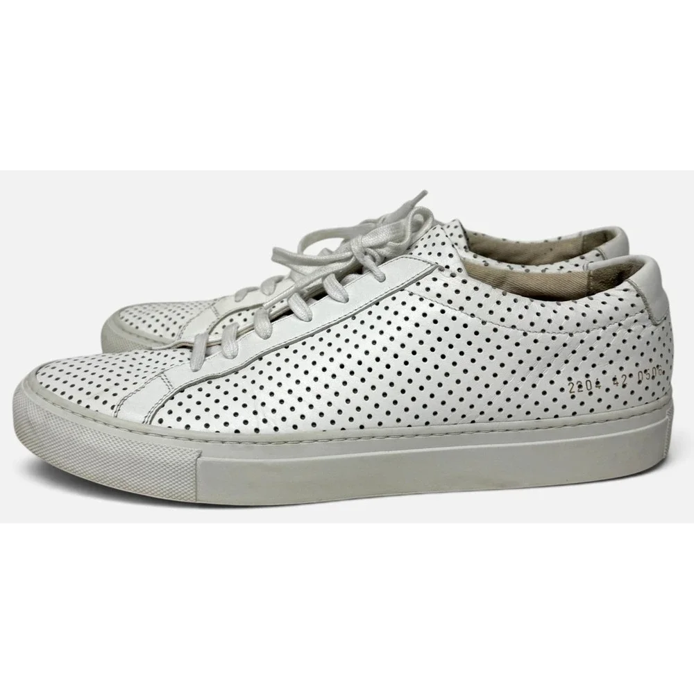 Common Projects 1886 Achilles Low White Perforated Sneakers Mens Size 9 US 42